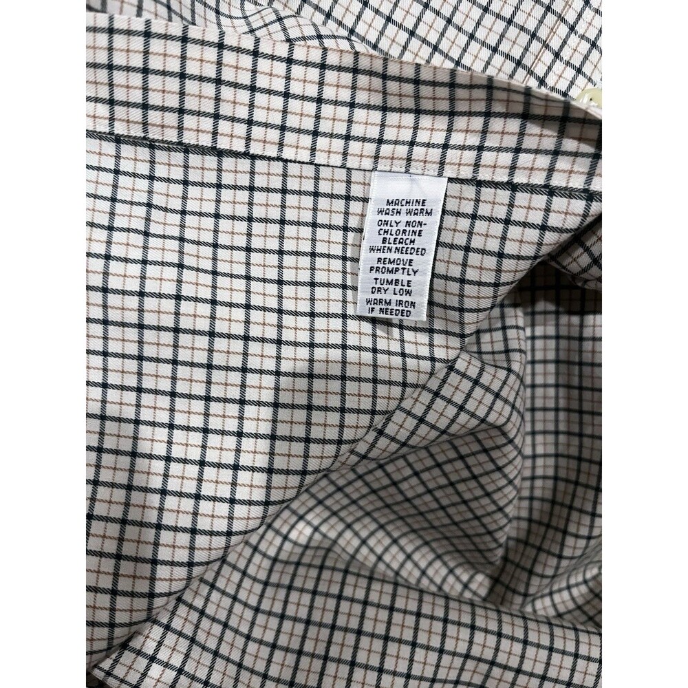 Ralph Lauren Classic Fit White Tan Black Button Up LS Shirt Men's Size Large - Picture 5 of 9